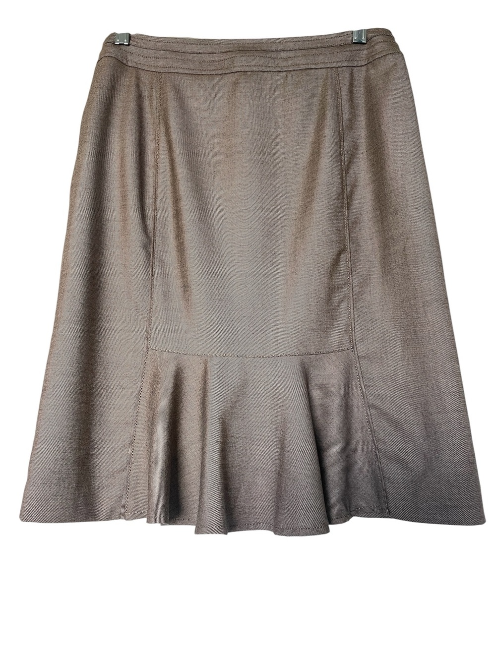 White House Black Market Taupe Peplum Pencil Skirt - Size 8